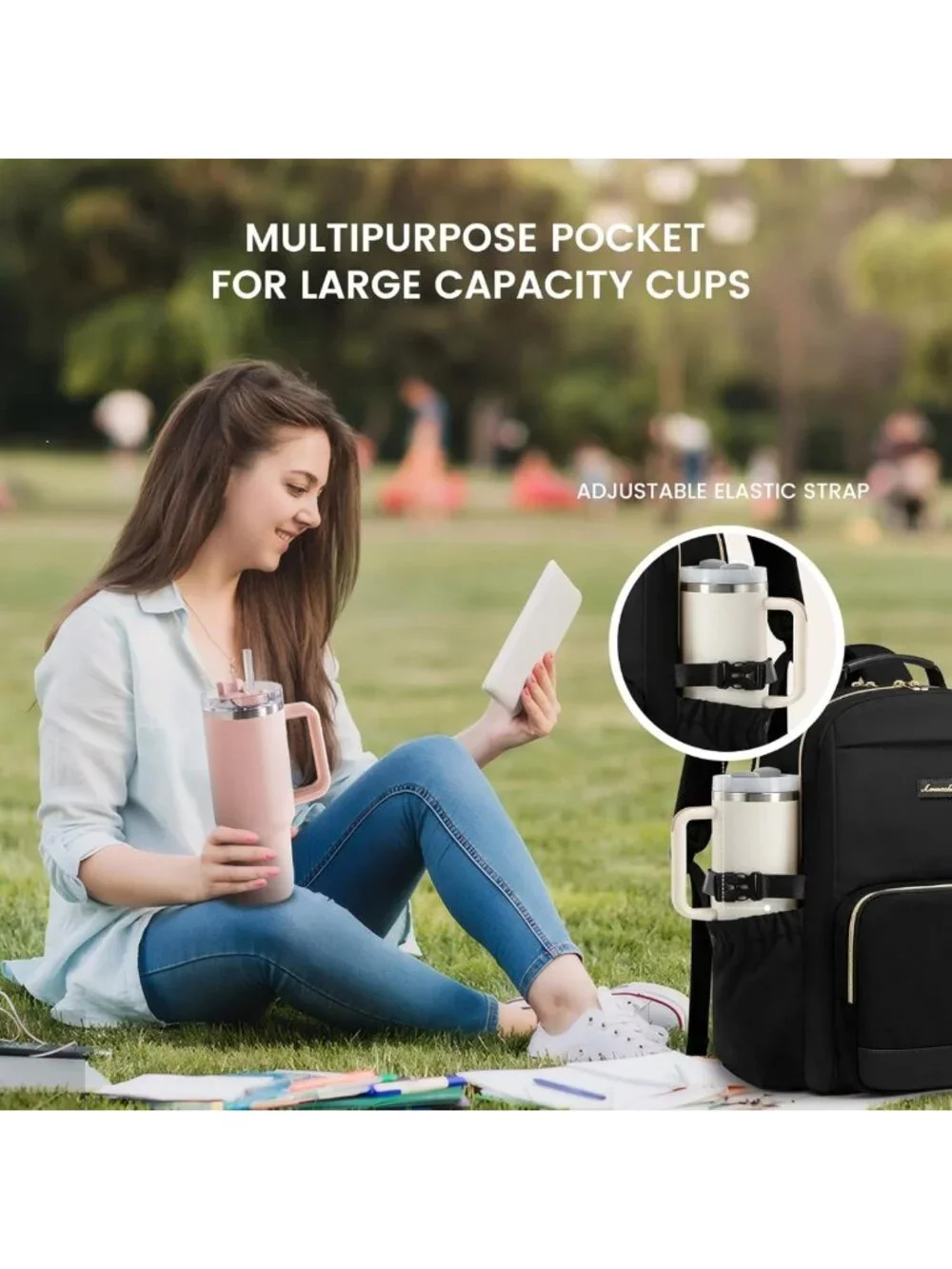 Stylish Waterproof Laptop Backpack for Women, 15.6